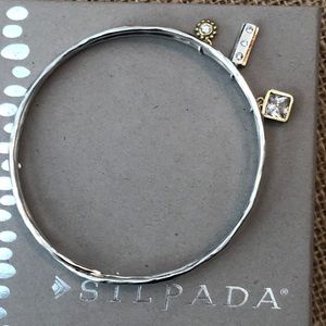 Silpada .925 Sterling Brass Bangle Charm Bracelet